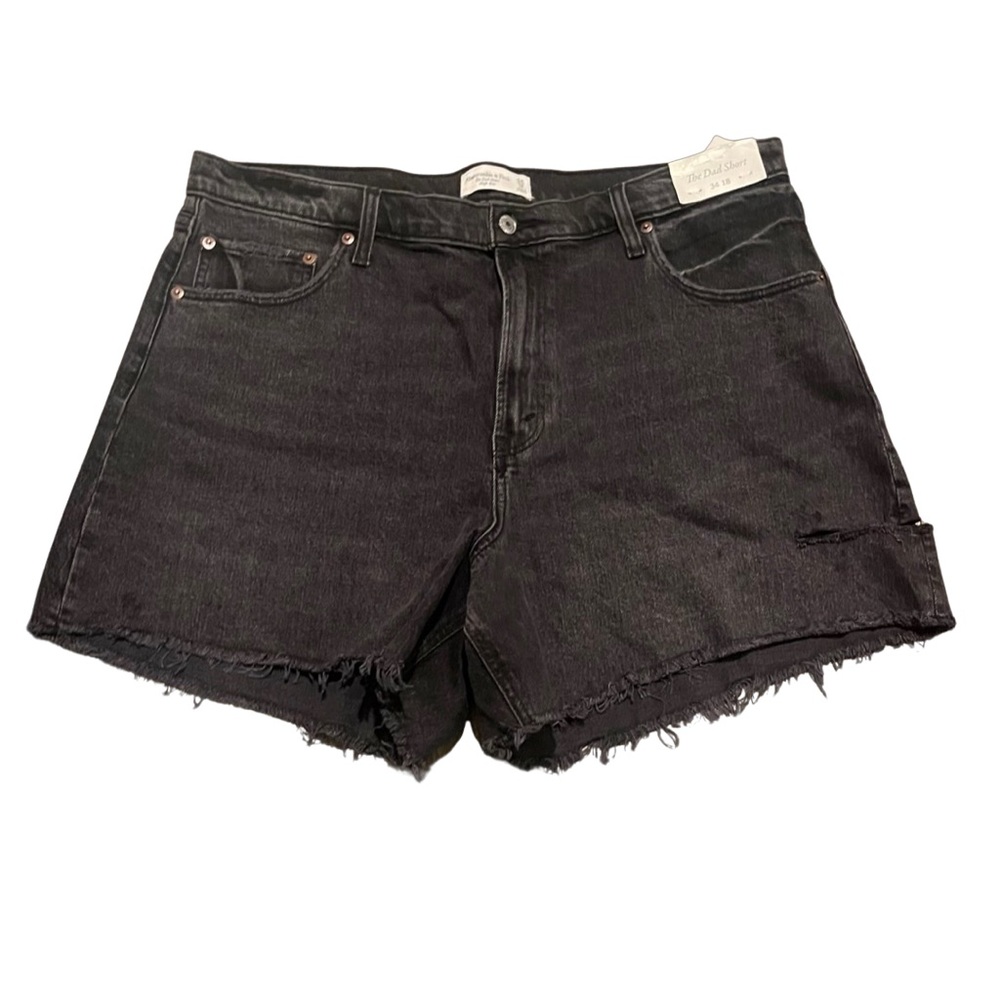 NWT Abercrombie & Fitch Women’s XL 34 18 Shorts High Rise The Dad Short Bottom